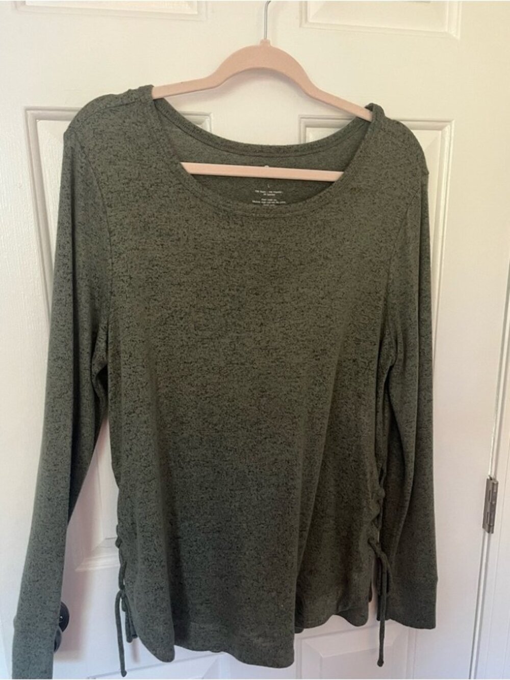 Green Long Sleeve Top with Side Ties